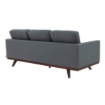 Picture of Wood Base Leather Full Size Grey Sofa