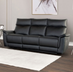 Picture of Genuine Leather Manual Reclining Black Sofa