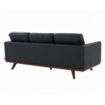 Picture of Wood Base Leather Full Size Black Sofa