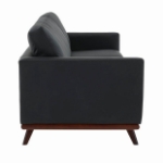 Picture of Wood Base Leather Full Size Black Sofa