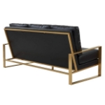 Picture of Gold/Silver Frame Leather Full Size Black Sofa