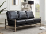 Picture of Gold/Silver Frame Leather Full Size Black Sofa