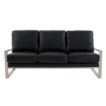 Picture of Gold/Silver Frame Leather Full Size Black Sofa