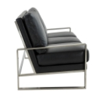 Picture of Gold/Silver Frame Leather Full Size Black Sofa