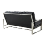 Picture of Gold/Silver Frame Leather Full Size Black Sofa