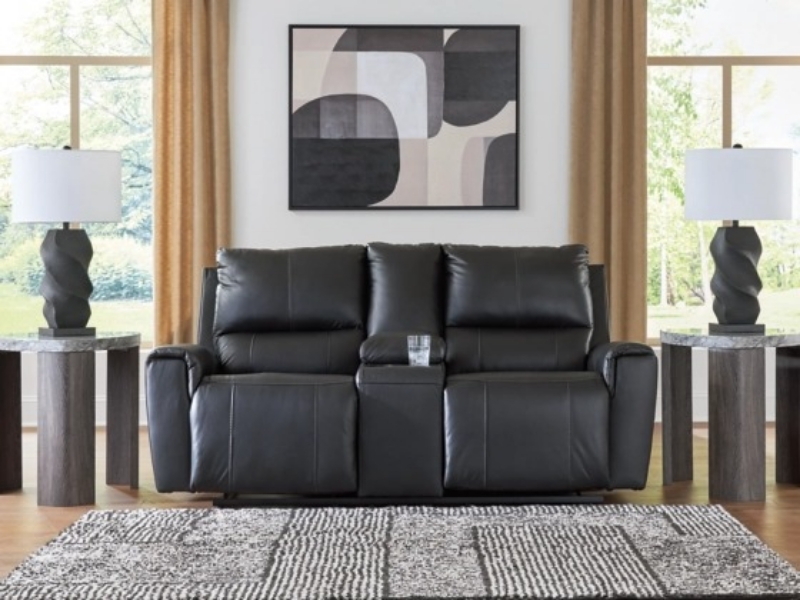Picture of Genuine Leather Reclining Loveseat w/Console
