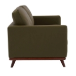 Picture of Wood Base Leather Green Loveseat