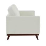 Picture of Wood Base Leather White Loveseat