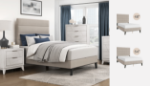 Picture of 39", 44", 48" and 54" Beige Microfiber Bed
