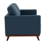 Picture of Wood Base Leather Navy Blue Loveseat