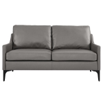 Picture of Genuine Leather Grey Loveseat