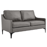 Picture of Genuine Leather Grey Loveseat