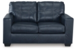 Picture of Navy Genuine Leather Loveseat