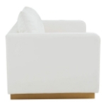 Picture of Leather Loveseat with Gold Frame