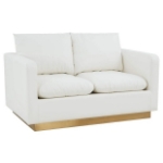 Picture of Leather Loveseat with Gold Frame
