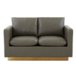 Picture of Leather Loveseat with Gold Frame