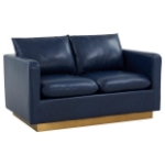 Picture of Leather Loveseat with Gold Frame