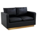 Picture of Leather Loveseat with Gold Frame