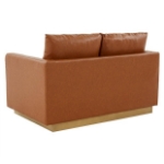 Picture of Leather Loveseat with Gold Frame