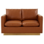 Picture of Leather Loveseat with Gold Frame