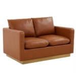 Picture of Leather Loveseat with Gold Frame