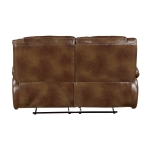 Picture of Genuine Leather Brown Reclining Loveseat