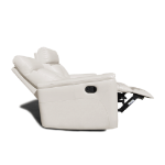 Picture of Top grain Genuine Leather Manual Recliner White Chair