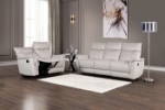 Picture of Genuine Leather Manual Reclining Taupe Chair