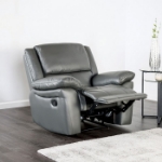 Picture of Genuine leather Manual Reclining Grey Chair