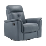 Picture of Blue Genuine Leather Swivel Glider Reclining Chair