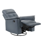 Picture of Blue Genuine Leather Swivel Glider Reclining Chair
