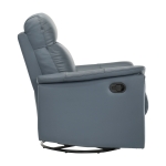 Picture of Blue Genuine Leather Swivel Glider Reclining Chair