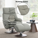 Picture of Leather Motion Accent Chair W/Swivel And Ottoman