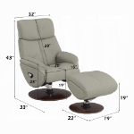 Picture of Leather Motion Accent Chair W/Swivel And Ottoman