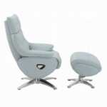 Picture of Leather Motion Accent Chair W/Swivel and Ottoman