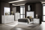 Picture of White UV High-gloss Finish Twin Bed