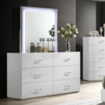 Picture of White UV High-gloss Finish Dresser and Mirror