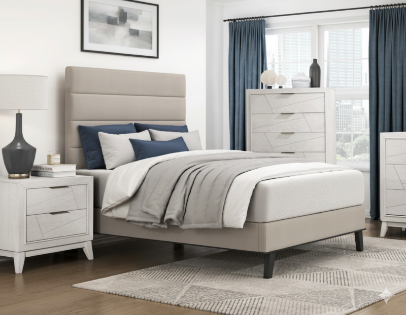 Picture of 39", 44", 48" and 54" Beige Microfiber Bed