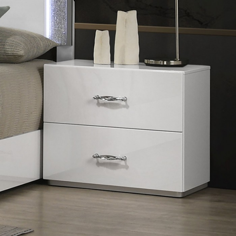 Picture of White UV High-gloss Finish Nightstand