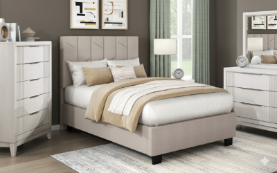 Show details for 39", 44", 48" and 54" Beige Microfiber Platform Bed Picture of 39", 44", 48" and 54" Beige Microfiber Platform Bed