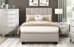 Picture of 39", 44", 48" and 54" Beige Microfiber Platform Bed