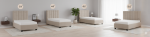 Picture of 39", 44", 48" and 54" Beige Microfiber Platform Bed