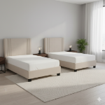 Picture of 39", 44", 48" and 54" Beige Microfiber Platform Bed