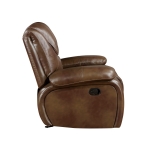 Picture of Genuine Leather Brown Reclining Glider Recliner