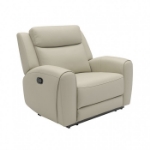 Picture of Genuine Leather Reclining Beige Recliner