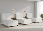 Picture of White Vinyl platform bed