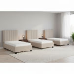 Picture of Beige Velvet platform bed