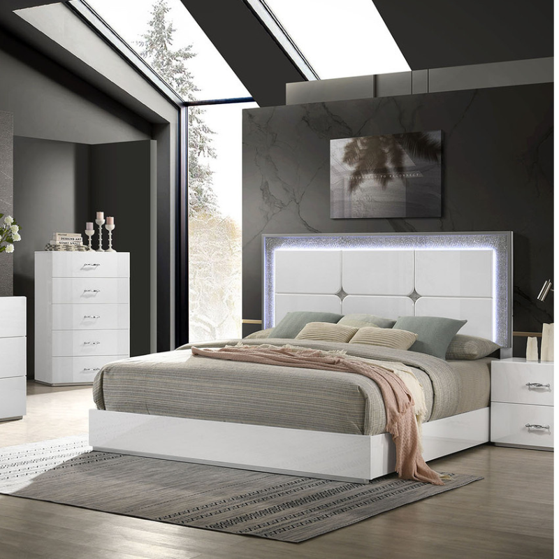 Picture of White UV High-gloss Finish Full Bed