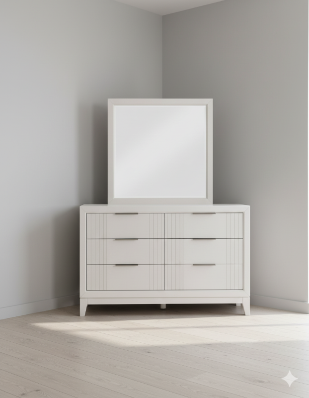 Picture of Six Drawer Dresser and Mirror