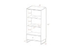 Picture of High gloss china cabinet 32"W x 18"D x 60"H